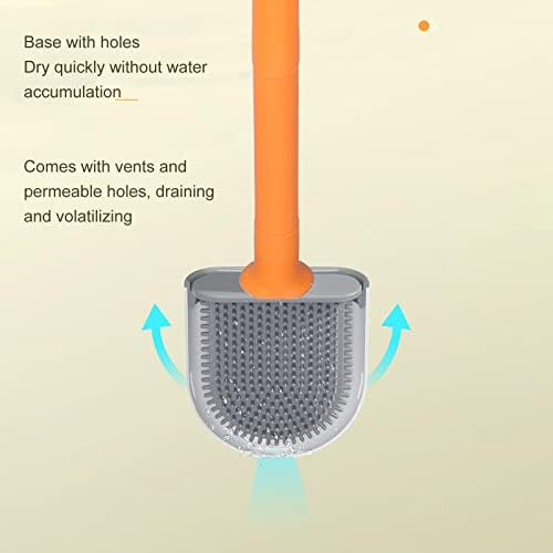 SYHAQYE Toilet Brush Holder Set - Wall Mounted Orange