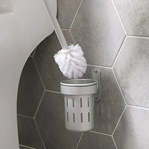 Black 360 Toilet Brush with Holder for Bathroom Cleaning