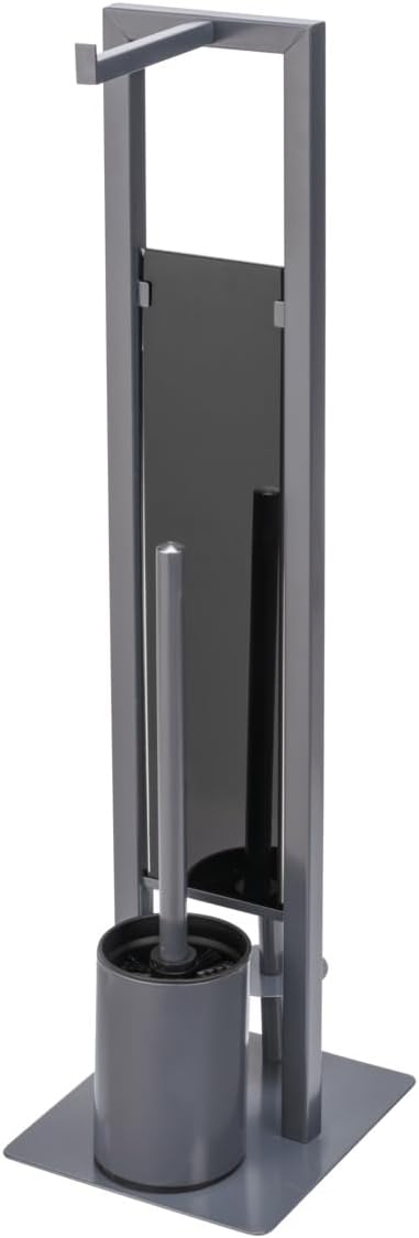 WENKO Rivalta Standing Toilet Set with Brush Paper Holder Grey