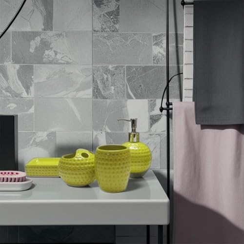 Ceramic Bathroom Decor Set 4 Pcs Green Eco-Friendly