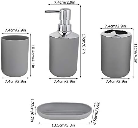 4 Piece Bathroom Accessory Set in Grey 1
