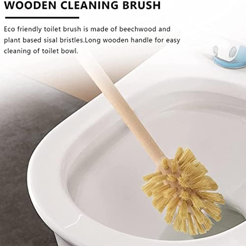 Eioflia Wood Toilet Brush 2PCS 14x3in Non Slip