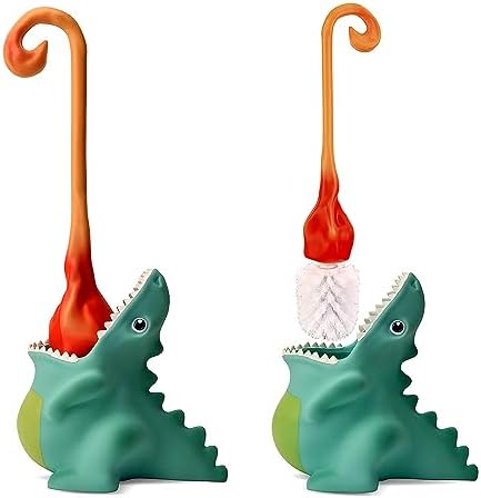 AOCHEN Dinosaur Toilet Brush with Holder Green 1