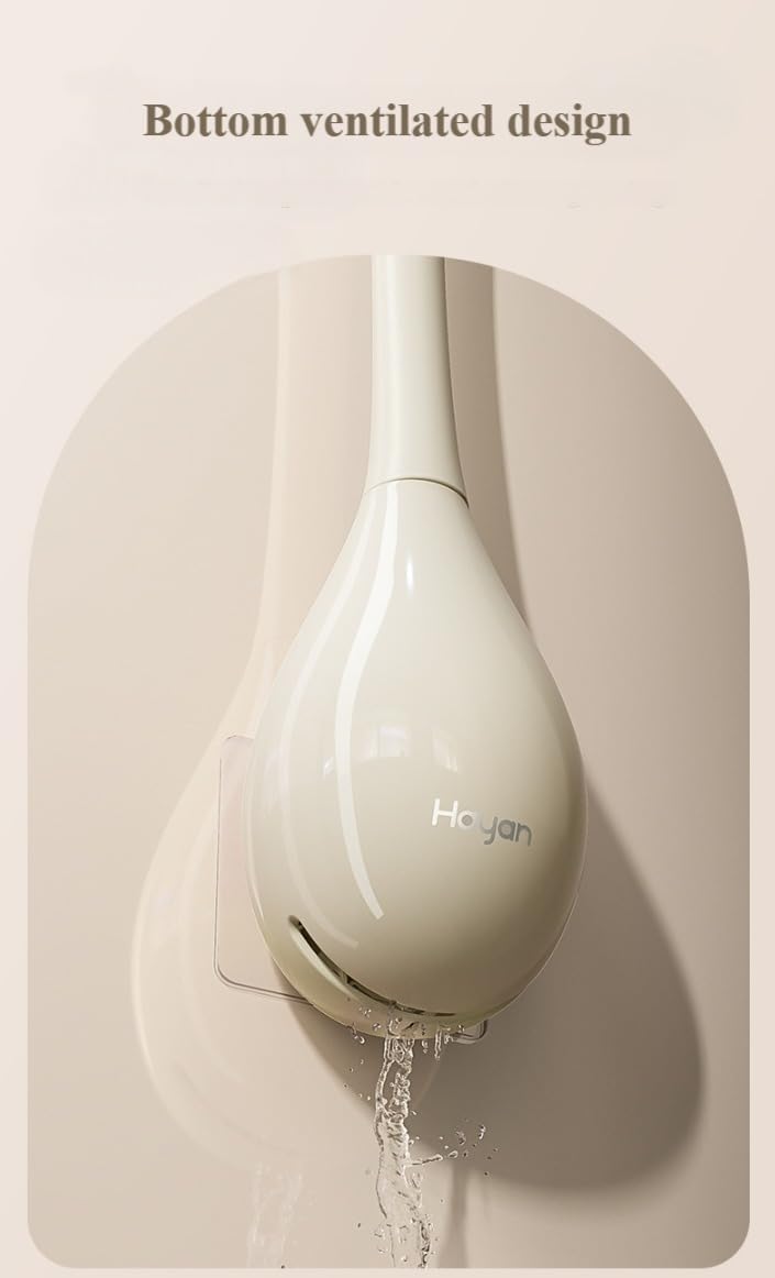 Toilet Brush and Holder Set - Wall Mounted No Drill Required 1