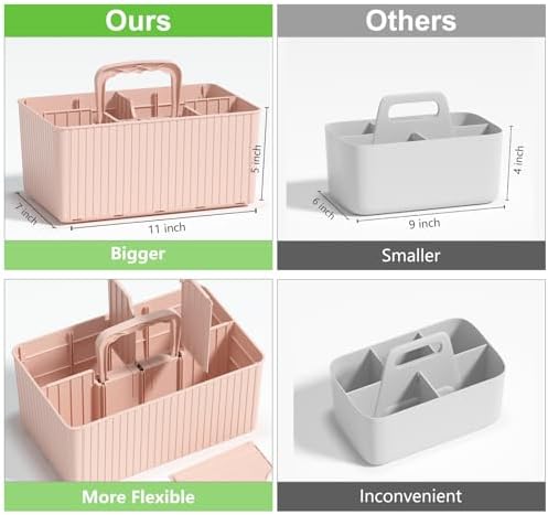 DAYHOPE Plastic Shower Caddy Organizer 2 Pack Pink