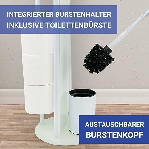 WENKO Ravina 3-in-1 Toilet Brush and Paper Holder