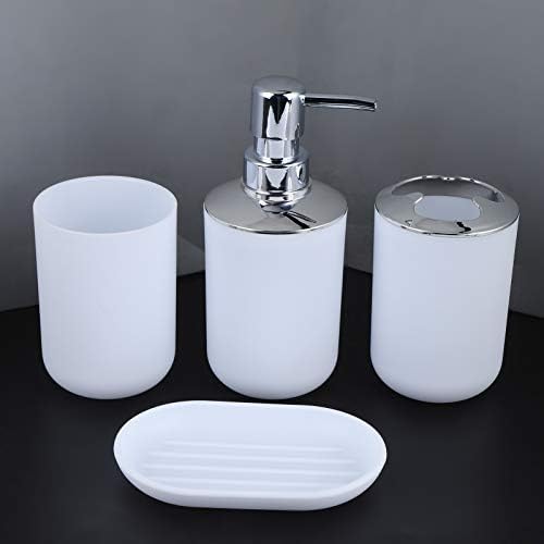 4pcs Modern Bathroom Accessories Set with Soap Dispenser and Storage Cups