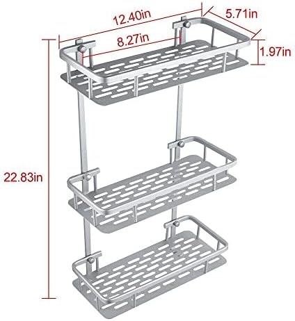 FINANCIALLY LIT 3 Tier Aluminum Shower Caddy 1