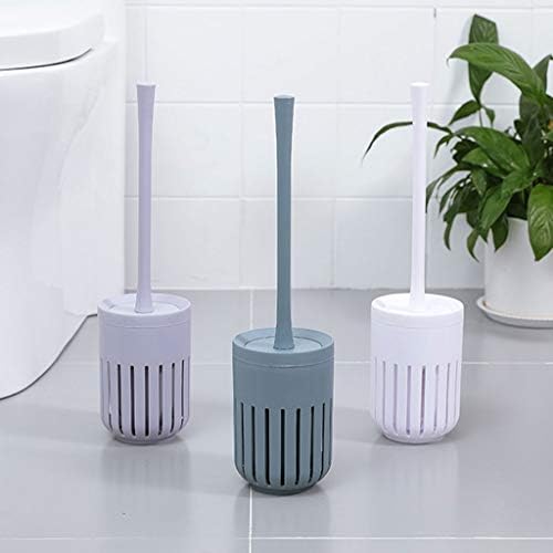 Toilet Brush with Bracket Spherical Nylon Head Replaceable Easy to Use Space Saving