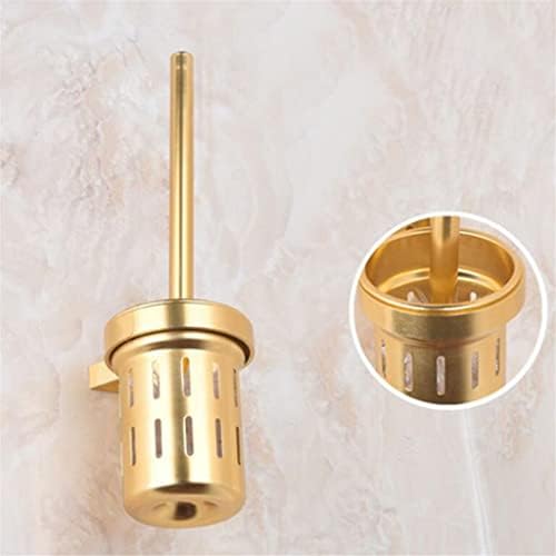DLUXCA Toilet Brush and Holder with Gold Finish