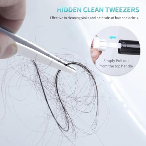 Efficient Toilet Brush and Holder Set with Tweezers