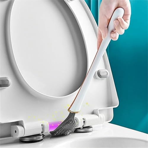 Modern Flexible Silicone Toilet Brush Set with Holder 1