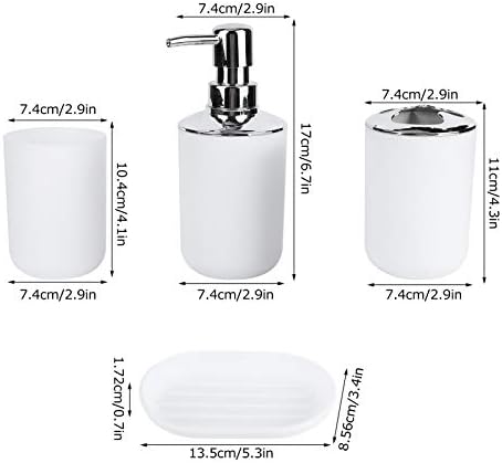 Kuuleyn 4Pcs Bathroom Accessory Set White