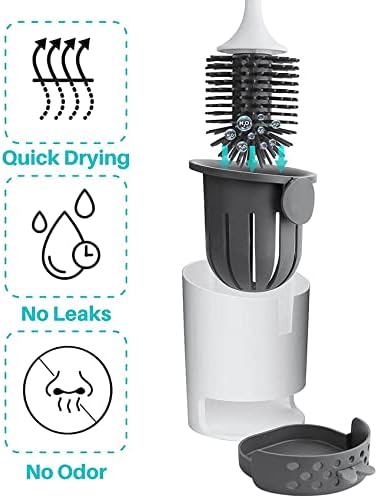 Nicfaky 2X Toilet Brush with Holder Set