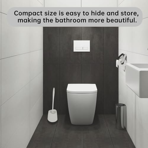 White Toilet Brush Holder for Space-Saving Storage