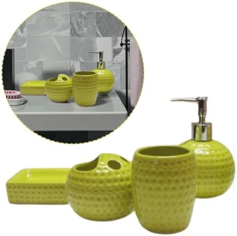 Green Ceramic Bathroom Accessory Set 4Pcs