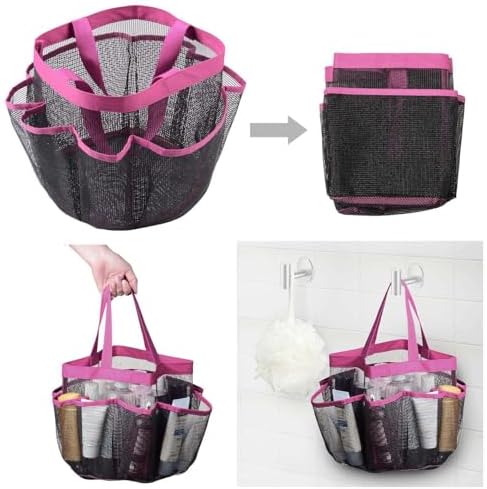 FINANCIALLY LIT 2 Pack Mesh Shower Caddy with 8 Pockets