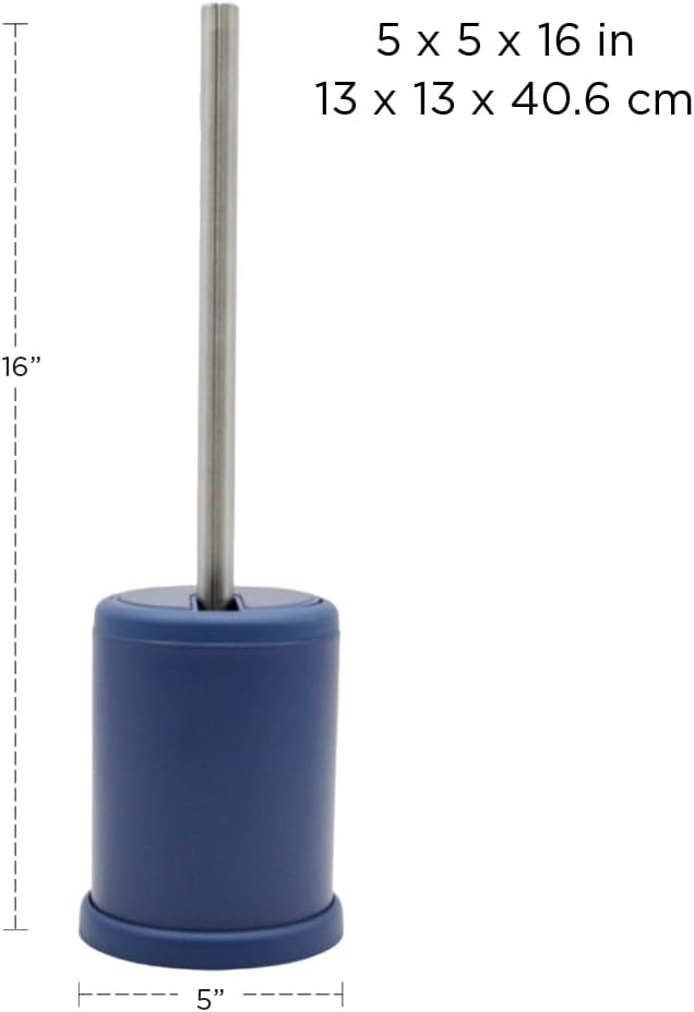 Toilet Bowl Cleaning Brush with Self-Closing Lid and Stainless-Steel Holder