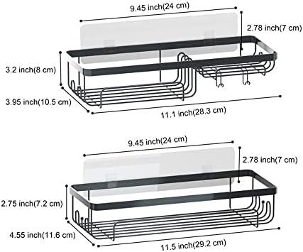 2pcs Shower Shelf Racks Black Set Bathroom Organizer