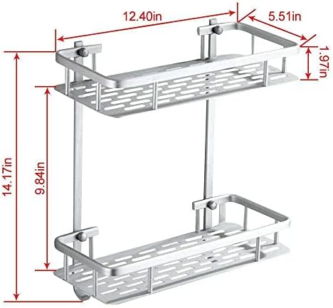 FINANCIALLY LIT 2 Tier Shower Caddy with Corner Shelf