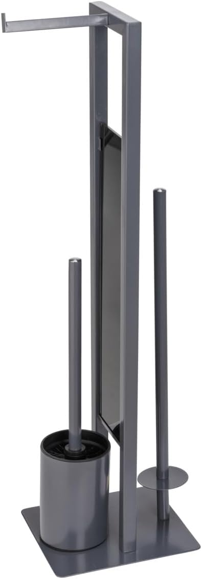 WENKO Rivalta Standing Toilet Set with Brush Paper Holder Grey