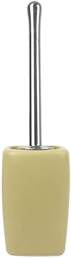 Kanazz Ceramic Toilet Brush Set with Long Handle and Replaceable Head