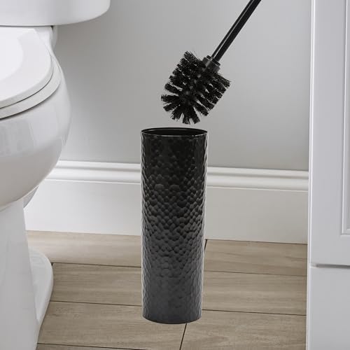Bath Bliss Hammered Texture Toilet Brush in Black 1