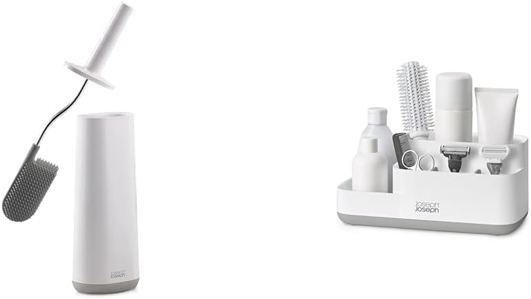 Joseph Joseph Flex Toilet Brush with Holder and Organizer Set - GreyWhite