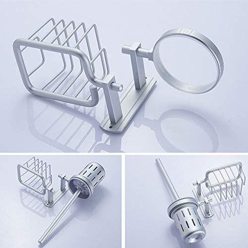 Bathroom Accessories Aluminum Toilet Brush Set with Shelf and Basket