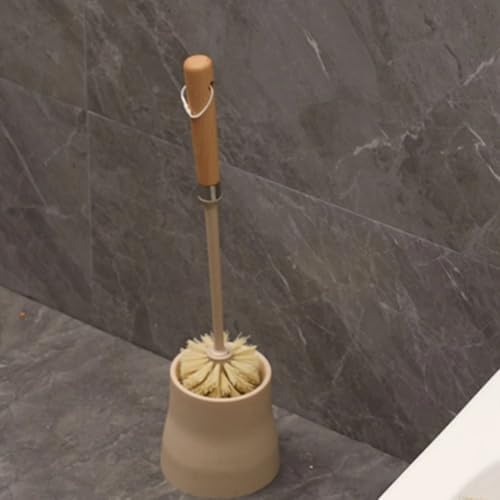 NLIEOPDA Toilet Cleaning Brush Set with Wood Handle