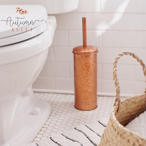 Autumn Alley Copper Toilet Bowl Brush with Holder
