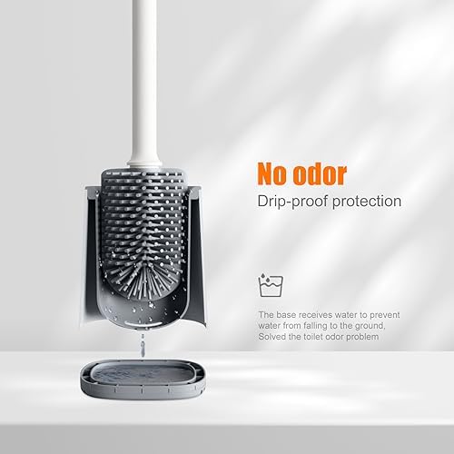 GRIFEMA Silicone Toilet Brush with Drying Holder Set