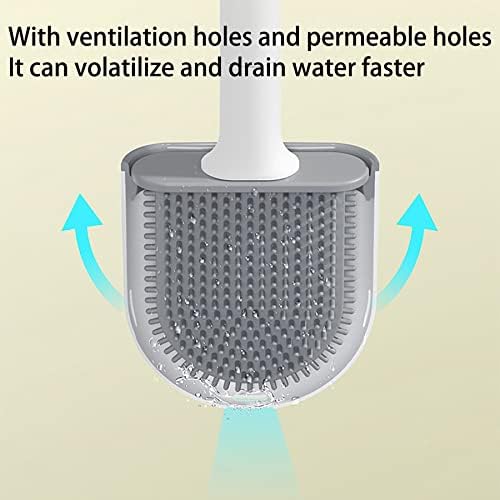 Silicone Toilet Brush with Wall Mounting Holder