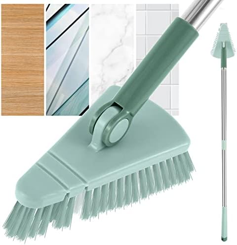 SAEHAEYEE Triangle Shower Floor Brush with Flexible Head and Long Handle