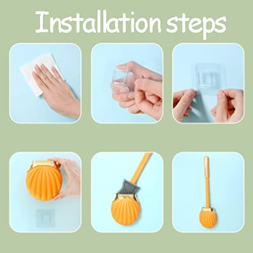 SUREK Soft Seashell Toilet Brush with Silicone Bristles