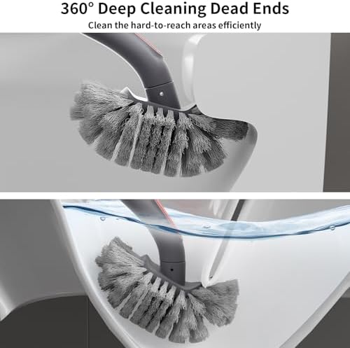 UPRefine Toilet Bowl and Brush Holder Set with Curved Design
