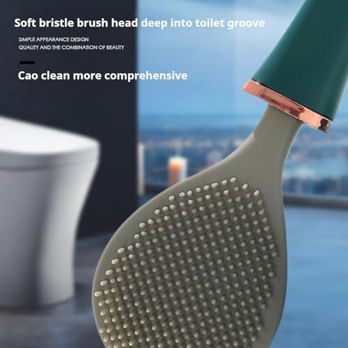 2025 Upgrade Flexible Silicone Toilet Brush with Holder