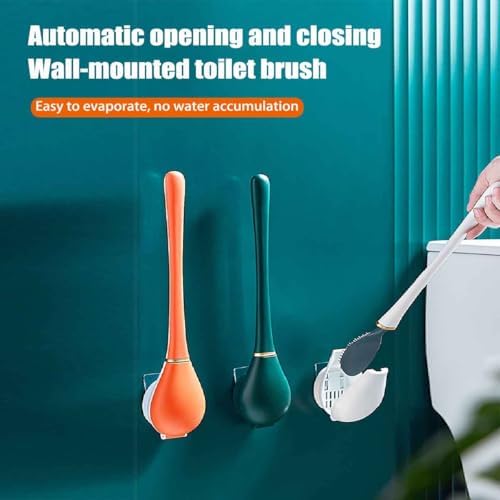Flexible Silicone Toilet Brush with Wall Mounted Holder