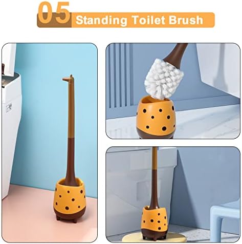 XXFLOWER Giraffe Toilet Brush Compact Cute Design