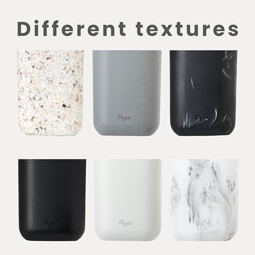 Vigar Zense Toilet Brush and Holder Set Black Marble