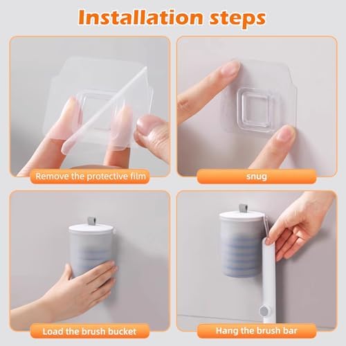 MOPALL Toilet Brush with Holder and 6 Refills