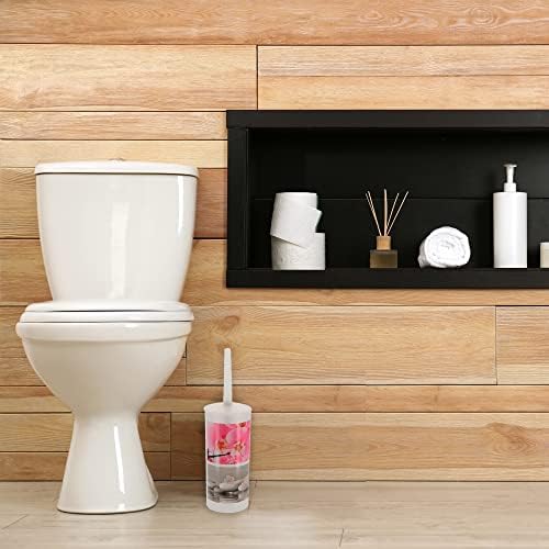 Orchid Print Toilet Brush with Holder Set