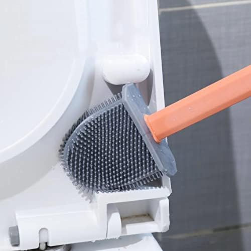 Eco-Friendly Silicone Toilet Brush Set with Wall Hanging