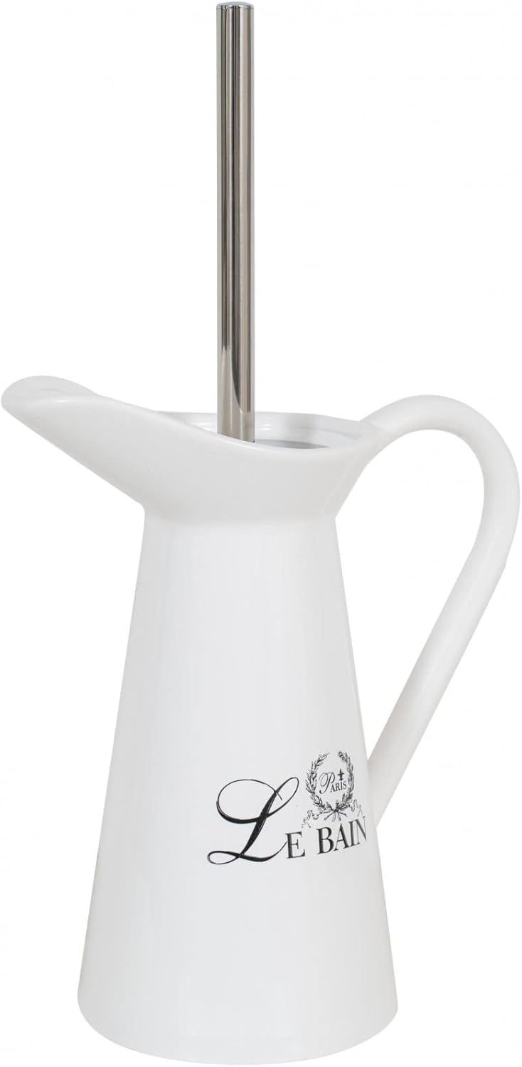 White Porcelain Toilet Brush Holder 40x14x22 cm