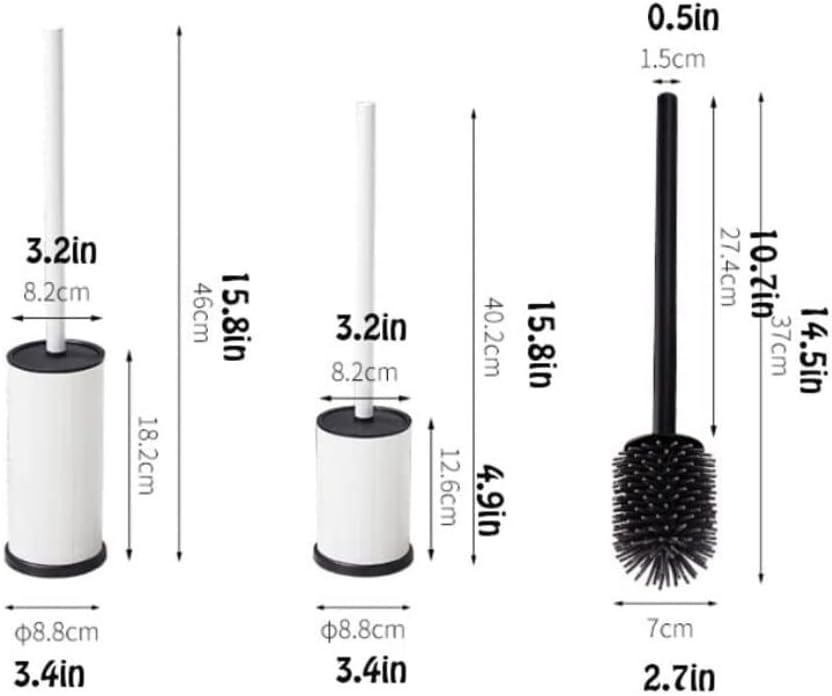 KAAZEE Toilet Brush Set with Holder - Durable Compact for Small Bathrooms