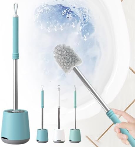 Toilet Brush with Covered Holder and Durable Bristles