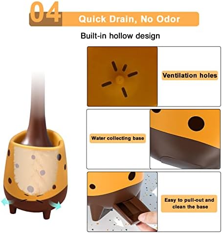 XXFLOWER Giraffe Toilet Brush Compact Cute Design