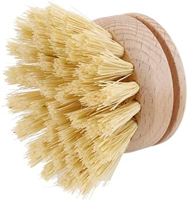 Nicfaky 6 Pcs Wooden Dish Brush Refillable Heads