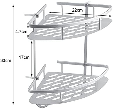 Senrusa Aluminum Dual Tier Shower Caddy Shelf
