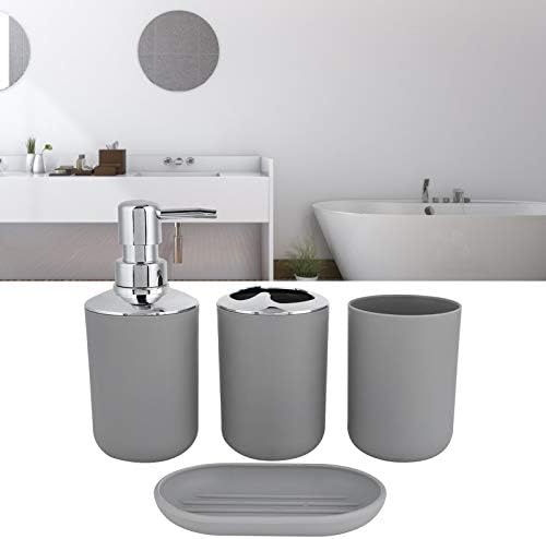 4 Piece Bathroom Accessory Set in Grey 1